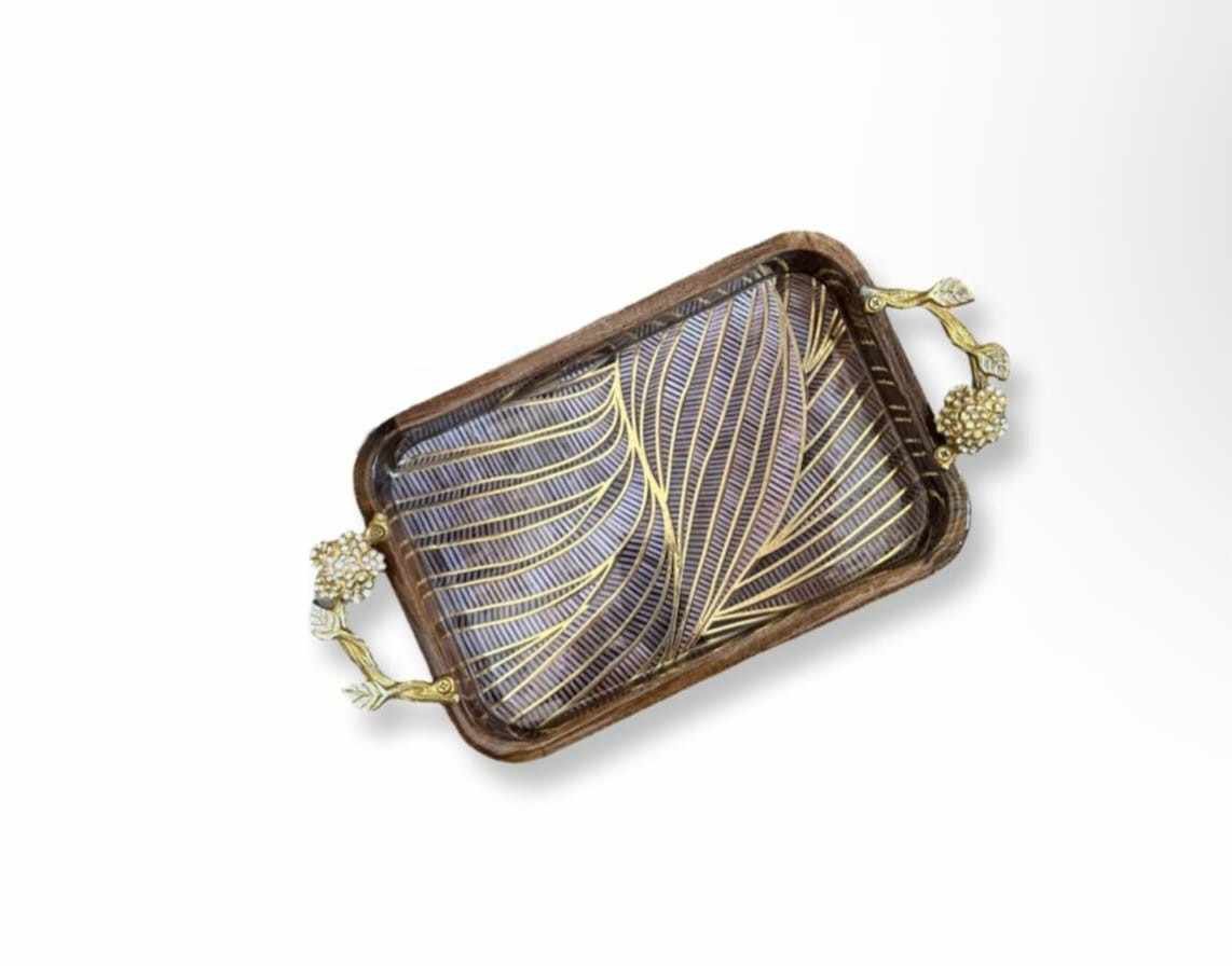 Mango Wood Tray Set With Stylish Handle {8x12}