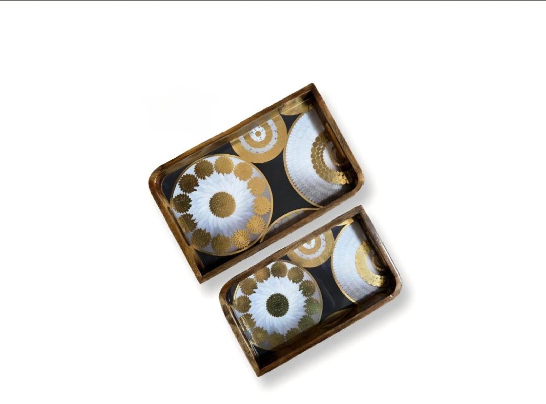 Mango Wood Uncut Tray Set {2pcs}