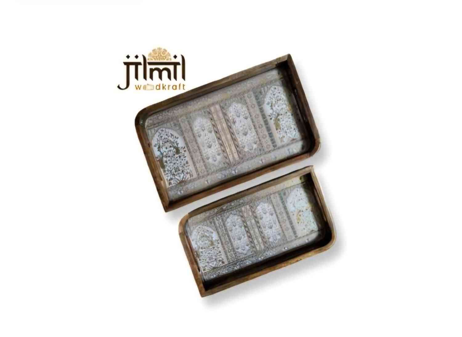 Mango Wood Uncut Tray Set {2pcs} View 4