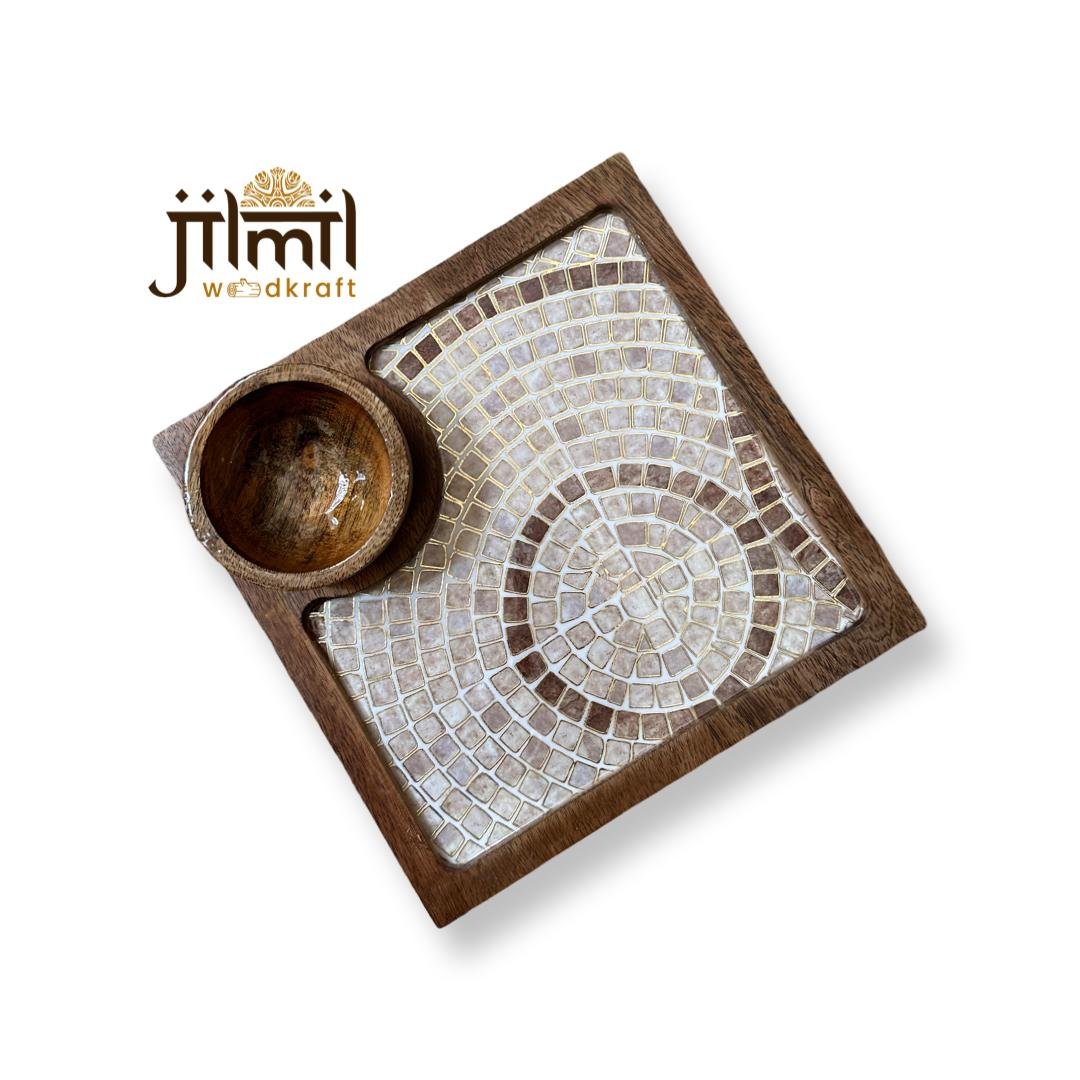 1 Bowl Square Wooden Platters