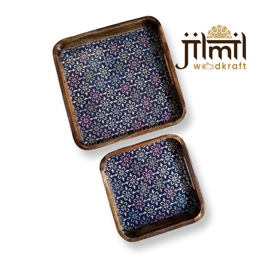 Premium Mango Wooden Trays by Jilmil Woodkraft