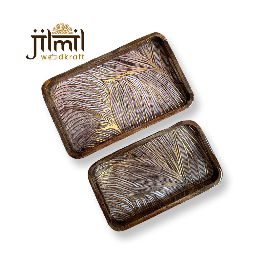 2 Pc Tray Set Bend Rectangle - Design 10