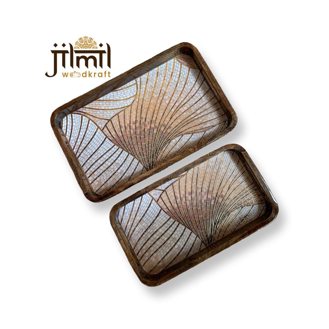 2 Pc Tray Set Bend Rectangle - Design 11
