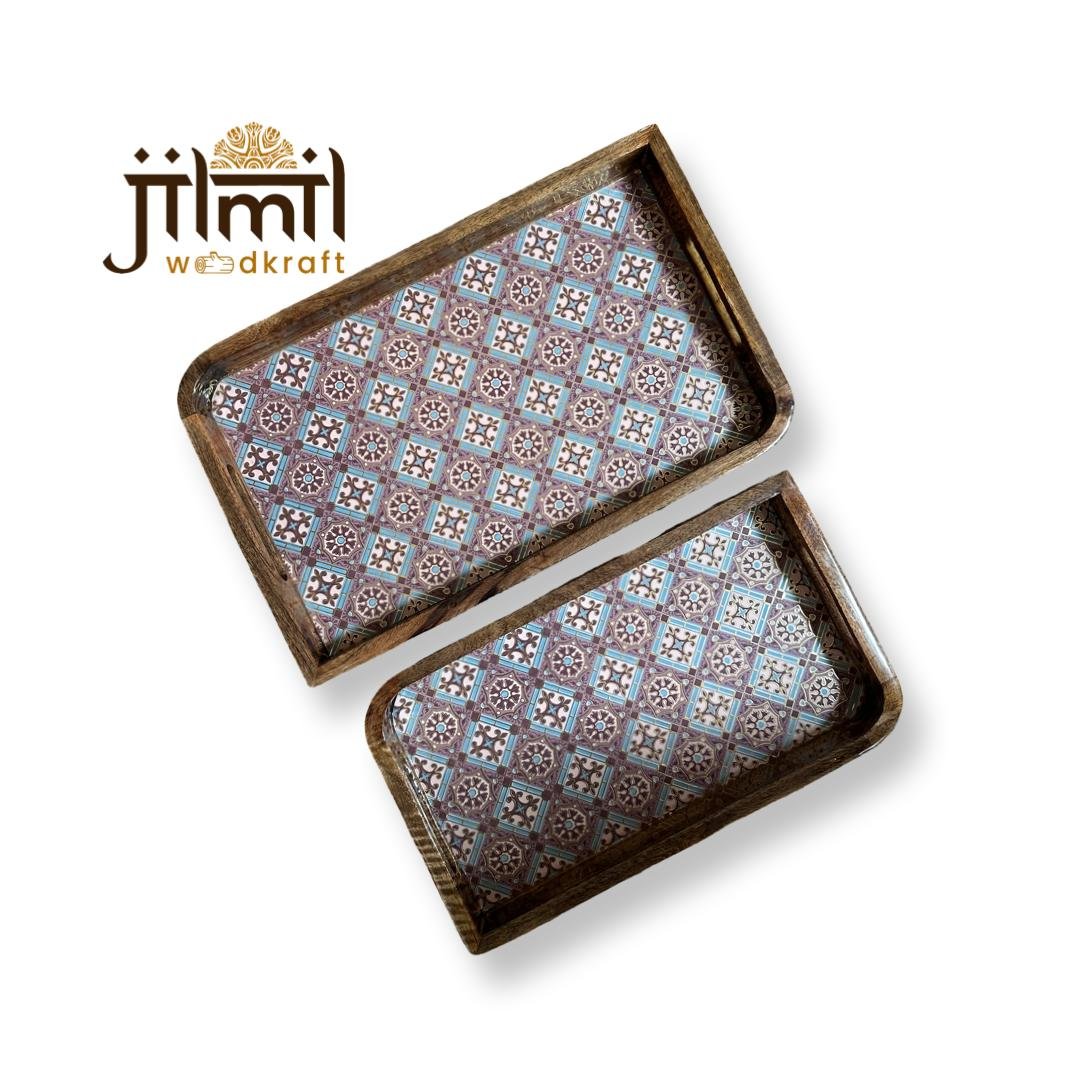 2 Pc Tray Set Bend Uncut Rectangle - Design 11