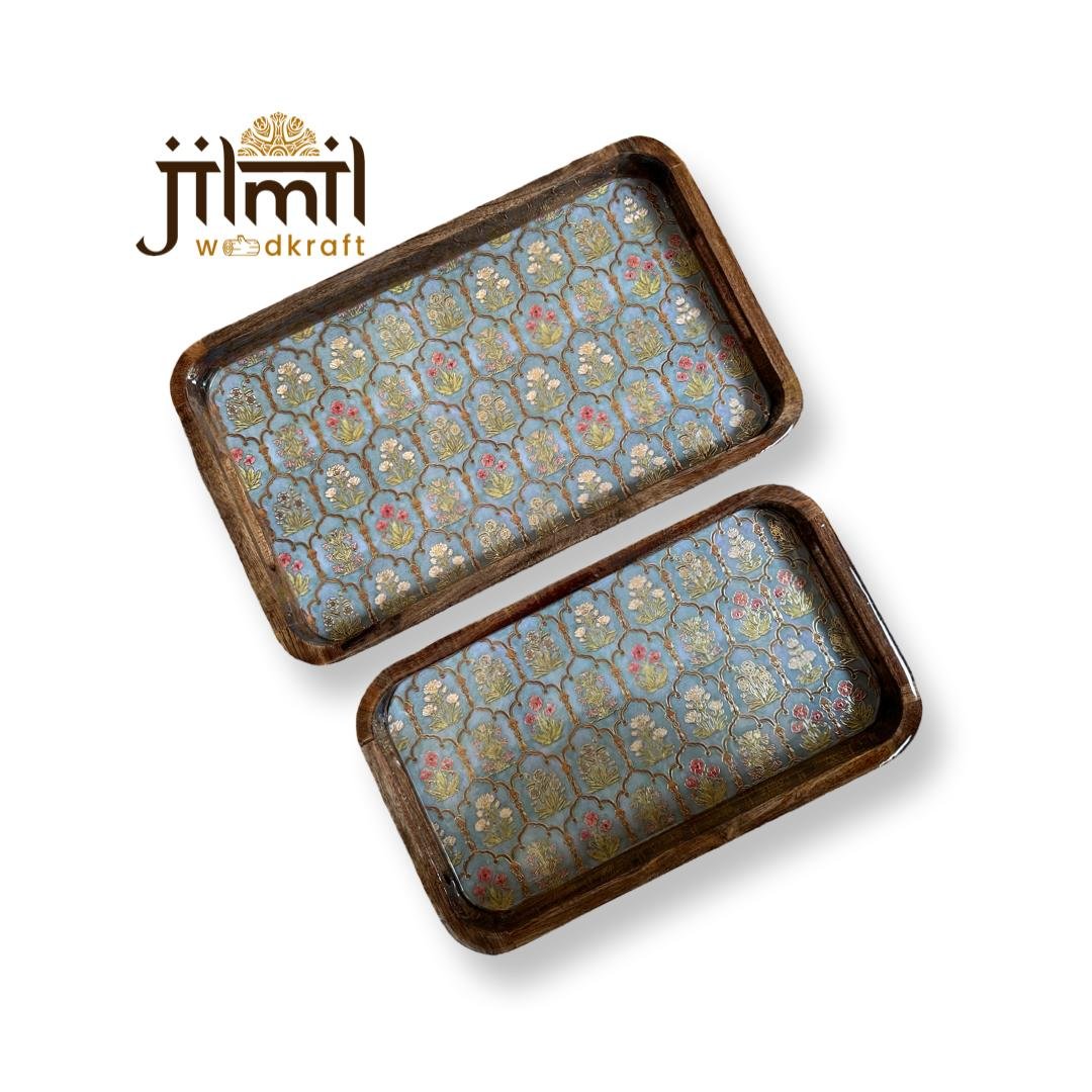 2 Pc Tray Set Bend Rectangle - Design 13