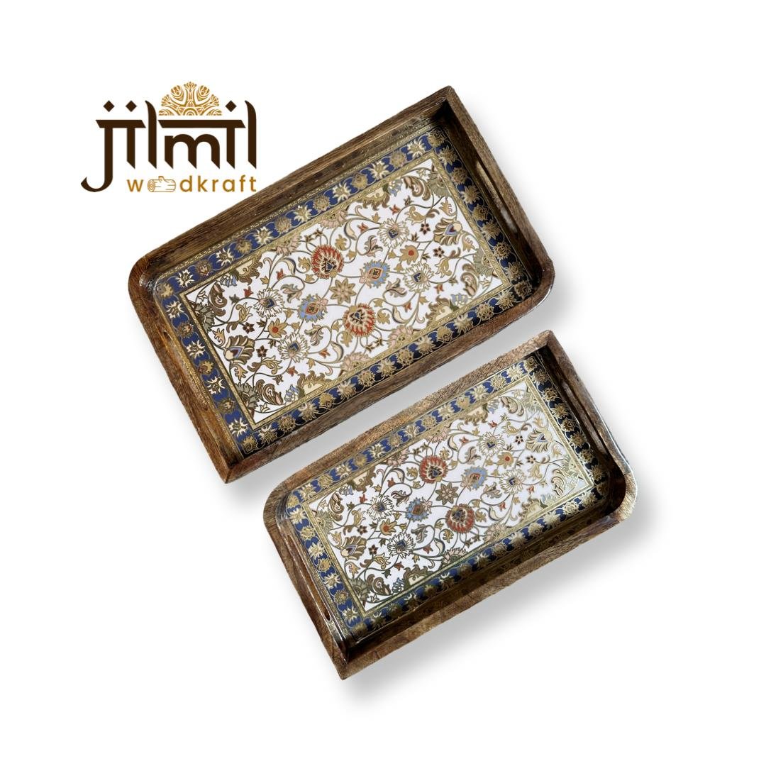2 Pc Tray Set Bend Uncut Rectangle - Design 13
