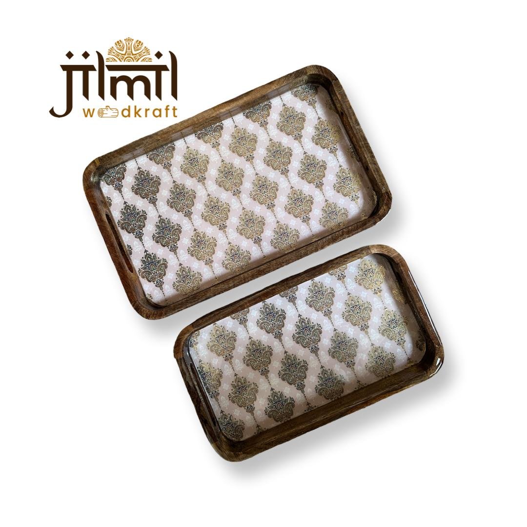 2 Pc Tray Set Bend Rectangle - Design 14