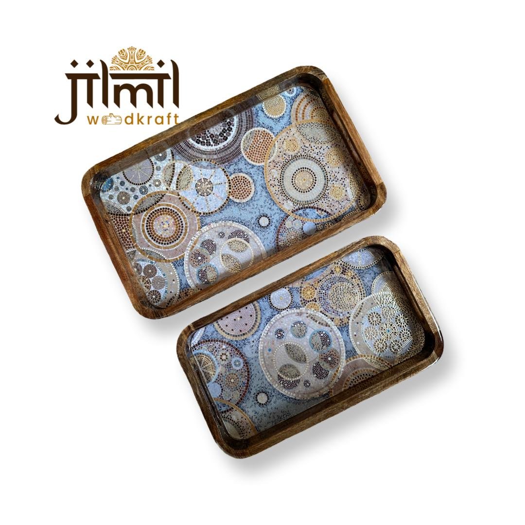 2 Pc Tray Set Bend Rectangle - Design 15