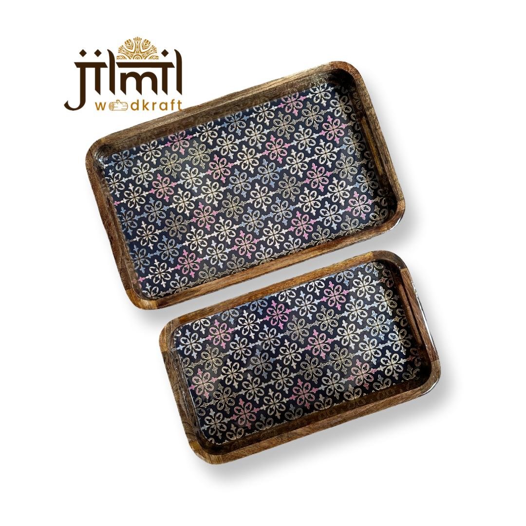 2 Pc Tray Set Bend Rectangle - Design 16