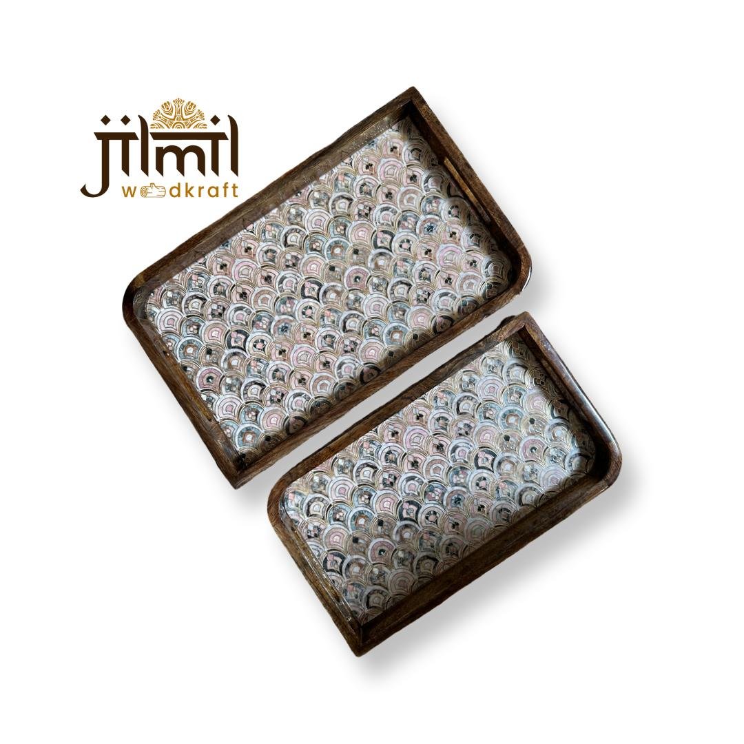 2 Pc Tray Set Bend Uncut Rectangle - Design 16