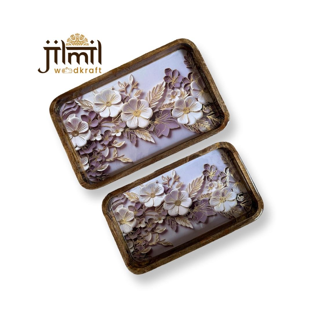 2 Pc Tray Set Bend Rectangle - Design 17