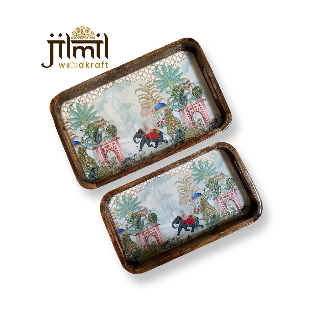 2 Pc Tray Set Bend Rectangle - Design 18