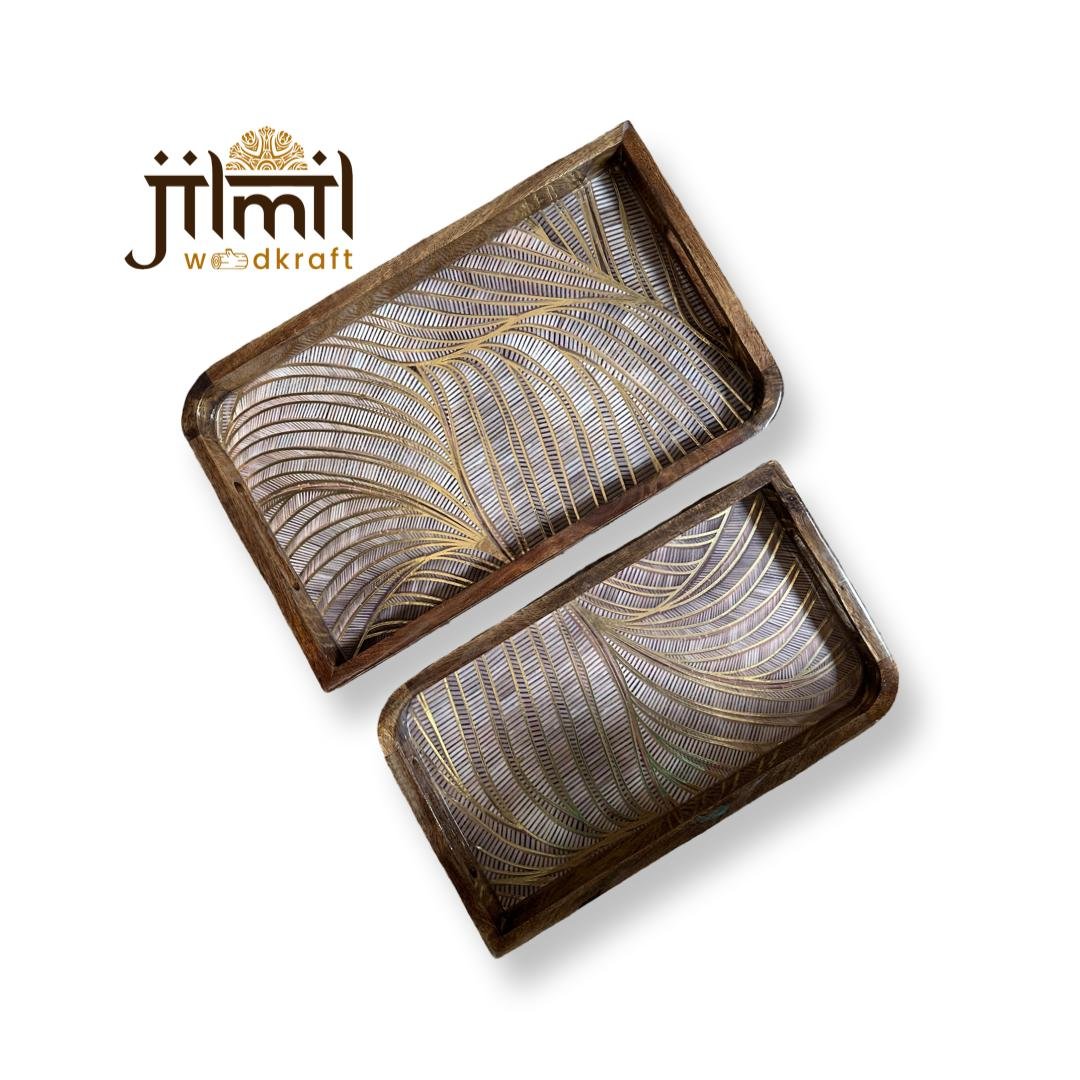 2 Pc Tray Set Bend Uncut Rectangle - Design 18