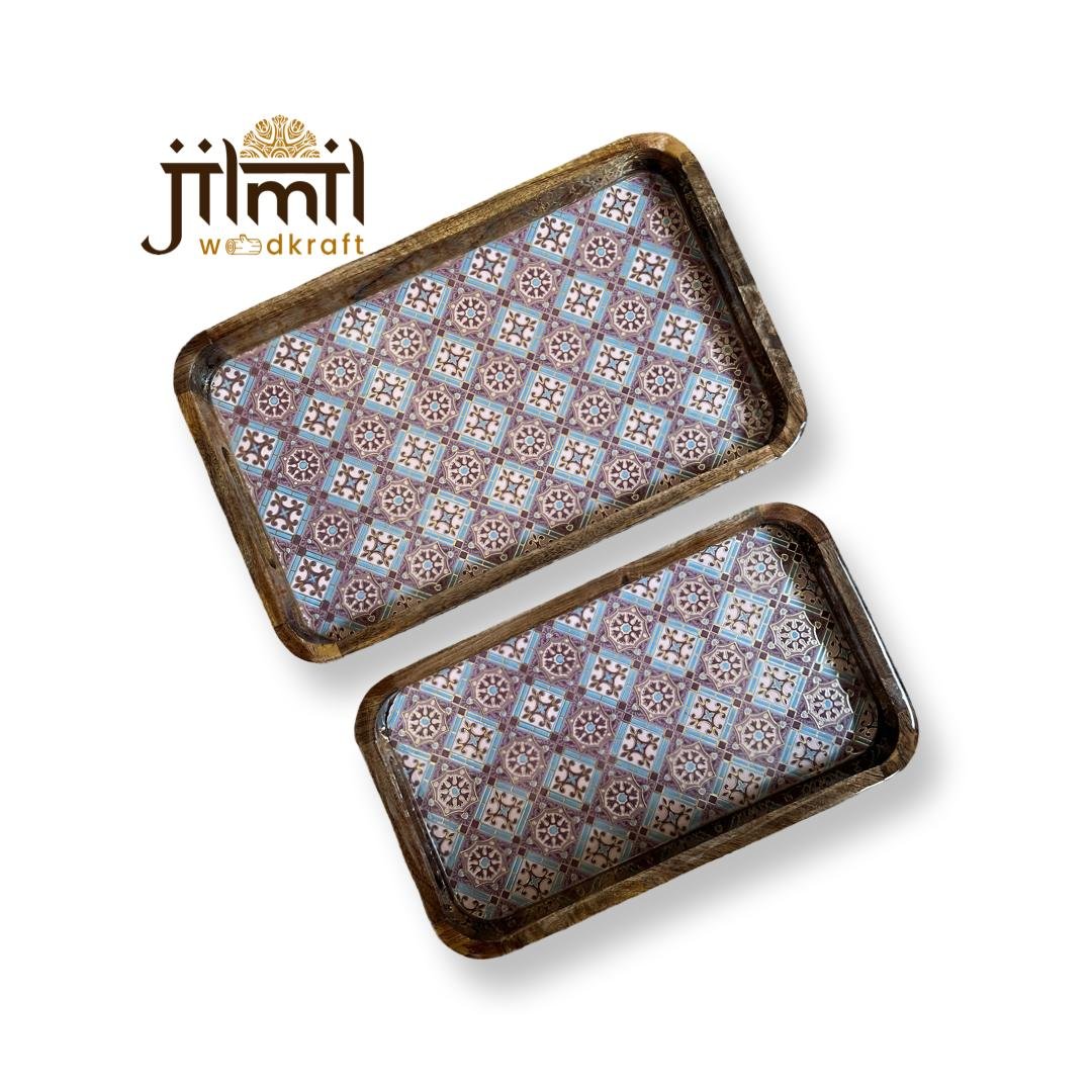 2 Pc Tray Set Bend Rectangle - Design 19