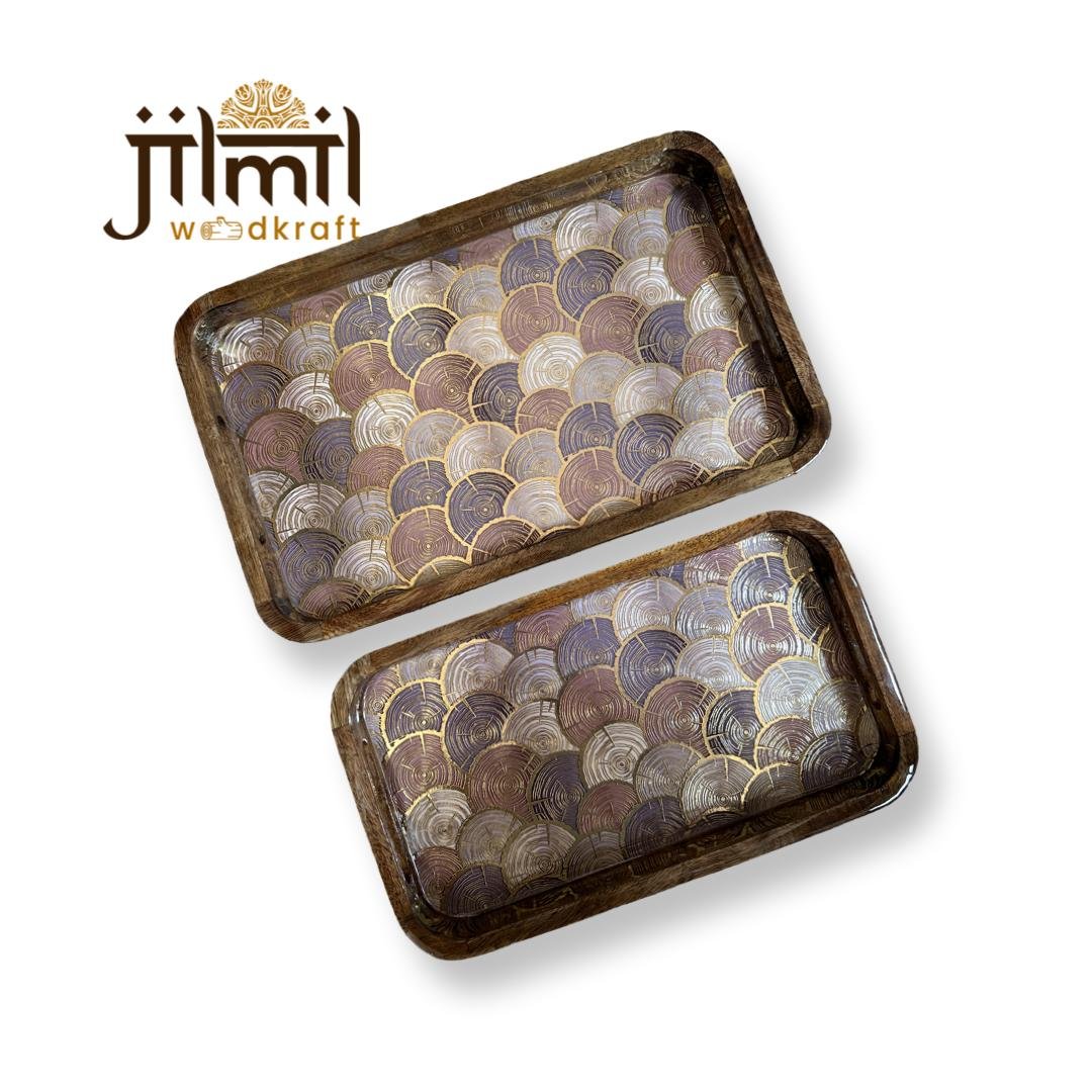 2 Pc Tray Set Bend Rectangle - Design 20