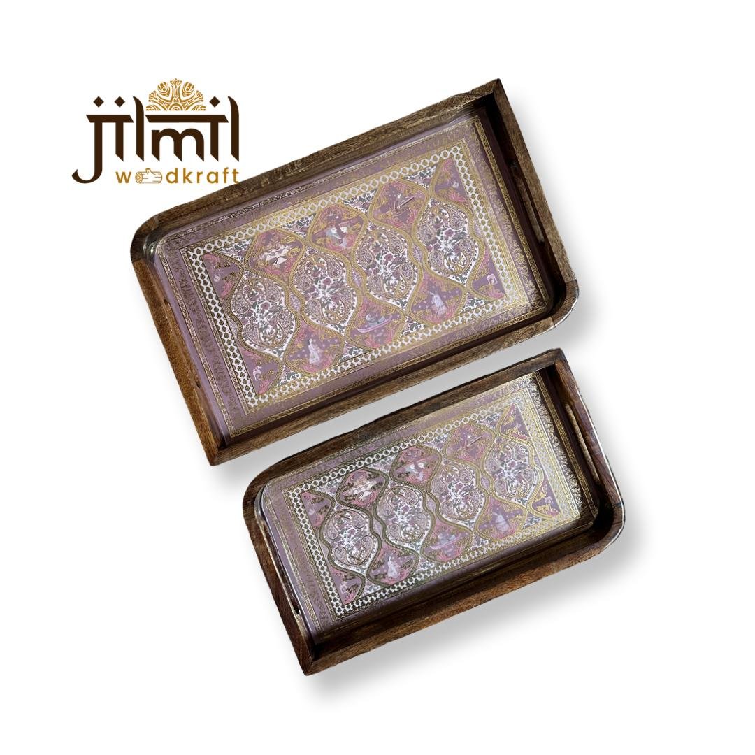 2 Pc Tray Set Bend Uncut Rectangle - Design 20