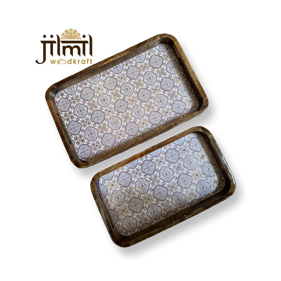 2 Pc Tray Set Bend Rectangle - Design 21