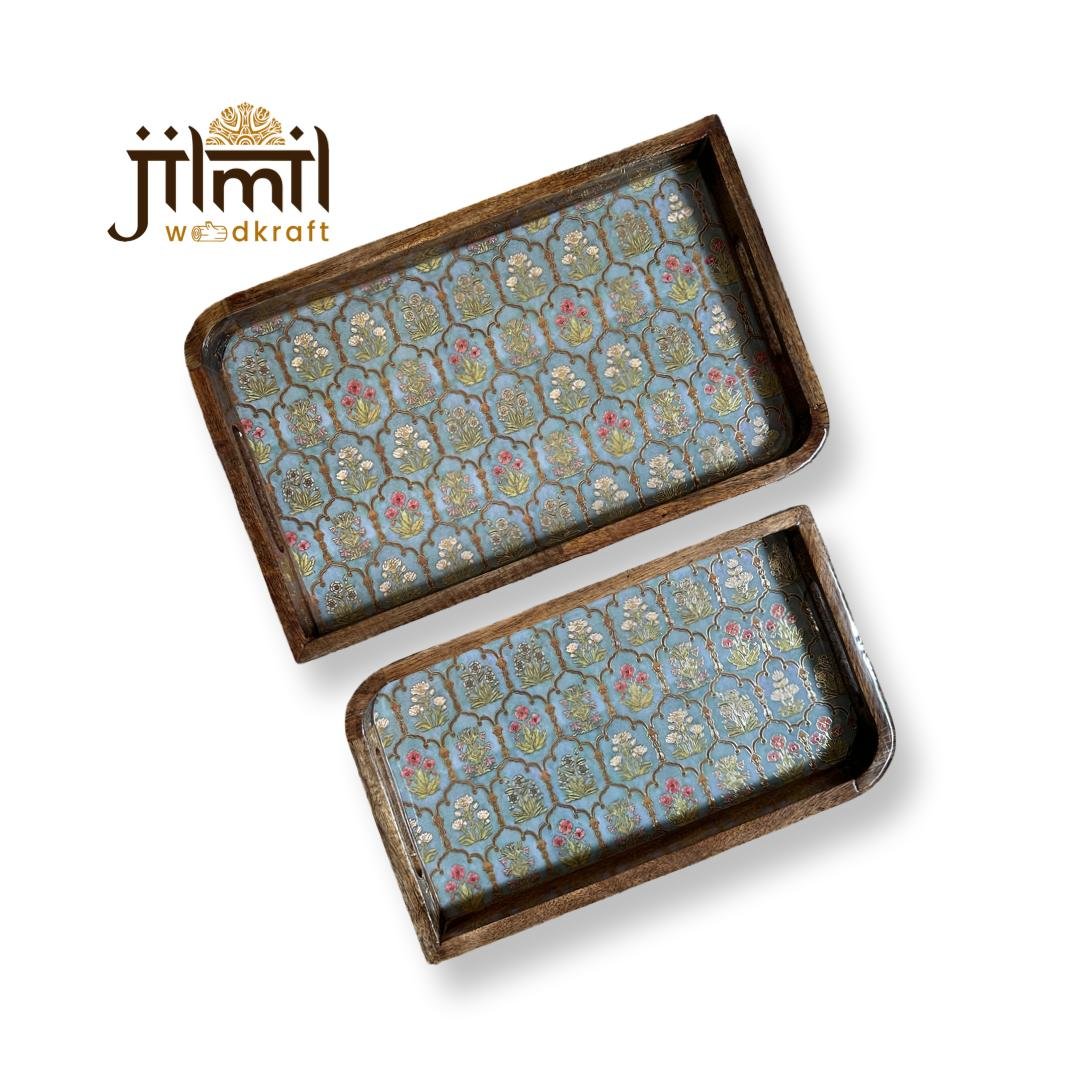 2 Pc Tray Set Bend Uncut Rectangle - Design 23