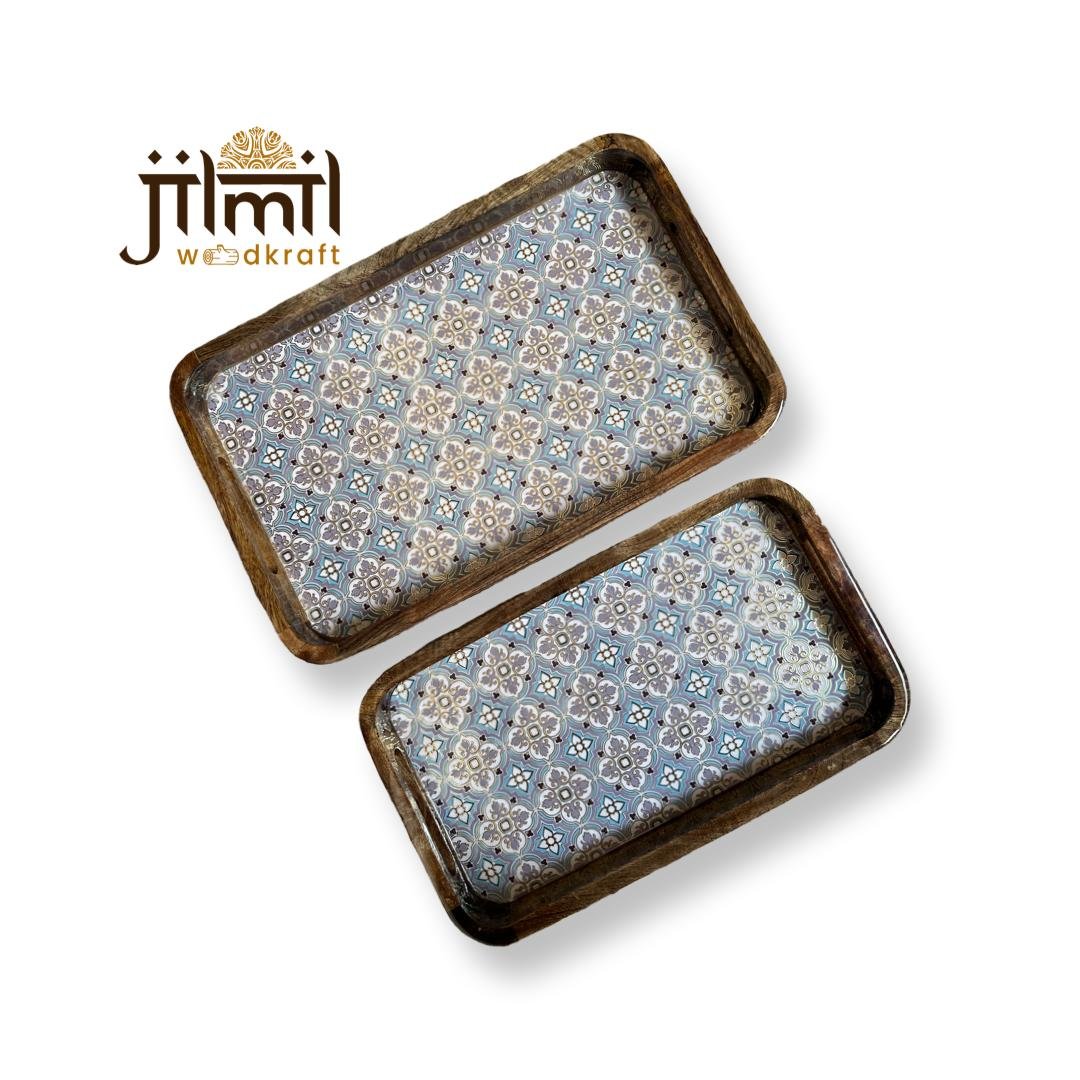 2 Pc Tray Set Bend Rectangle - Design 24