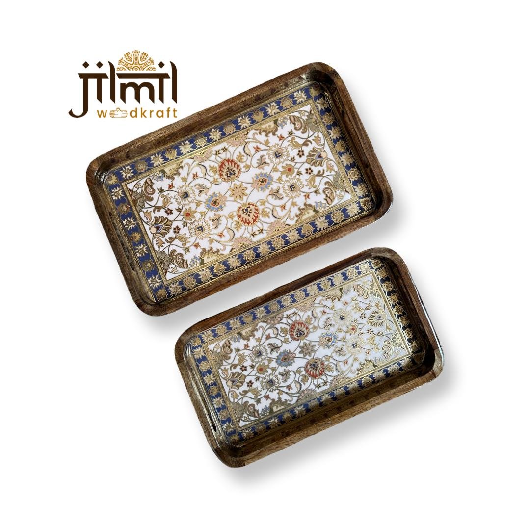 2 Pc Tray Set Bend Rectangle - Design 04