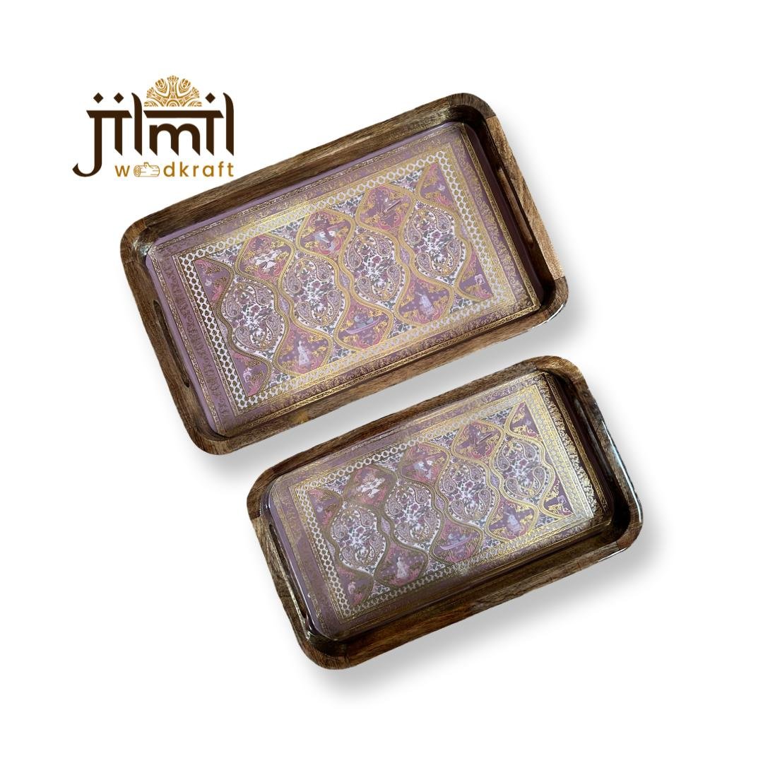 2 Pc Tray Set Bend Rectangle - Design 05