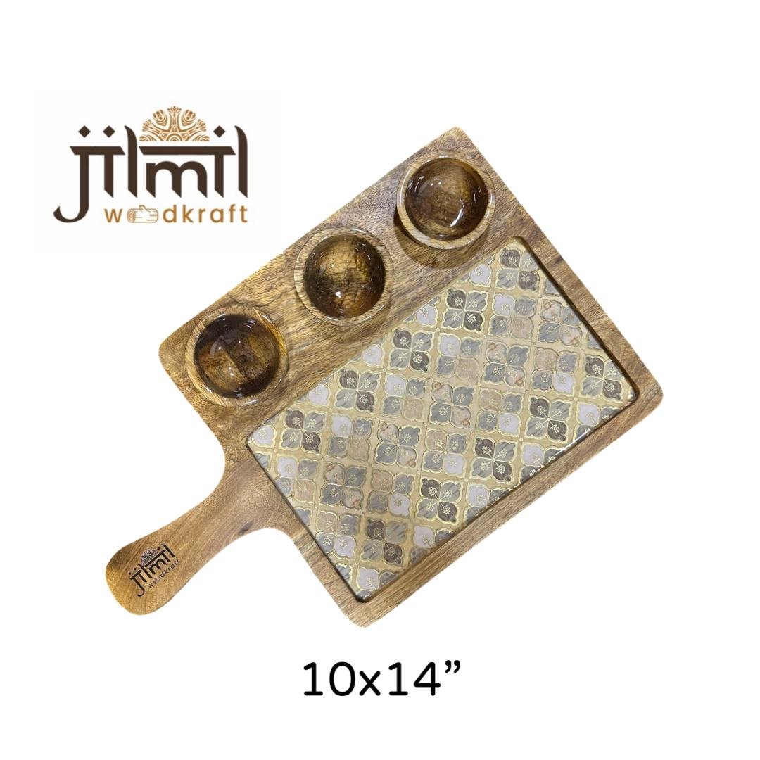 3 Bowl Rectangle Platter Style 06