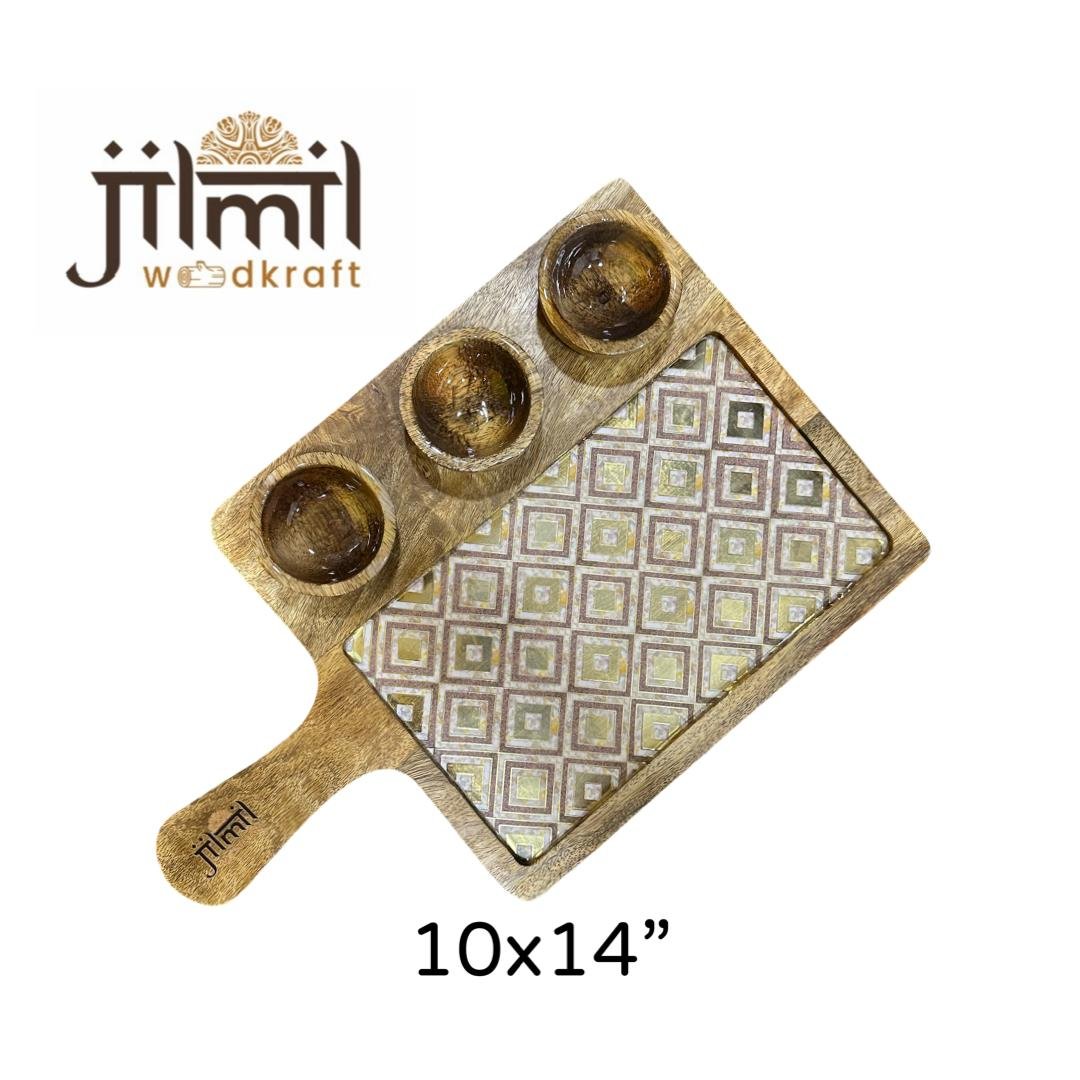 3 Bowl Rectangle Platter Style 08