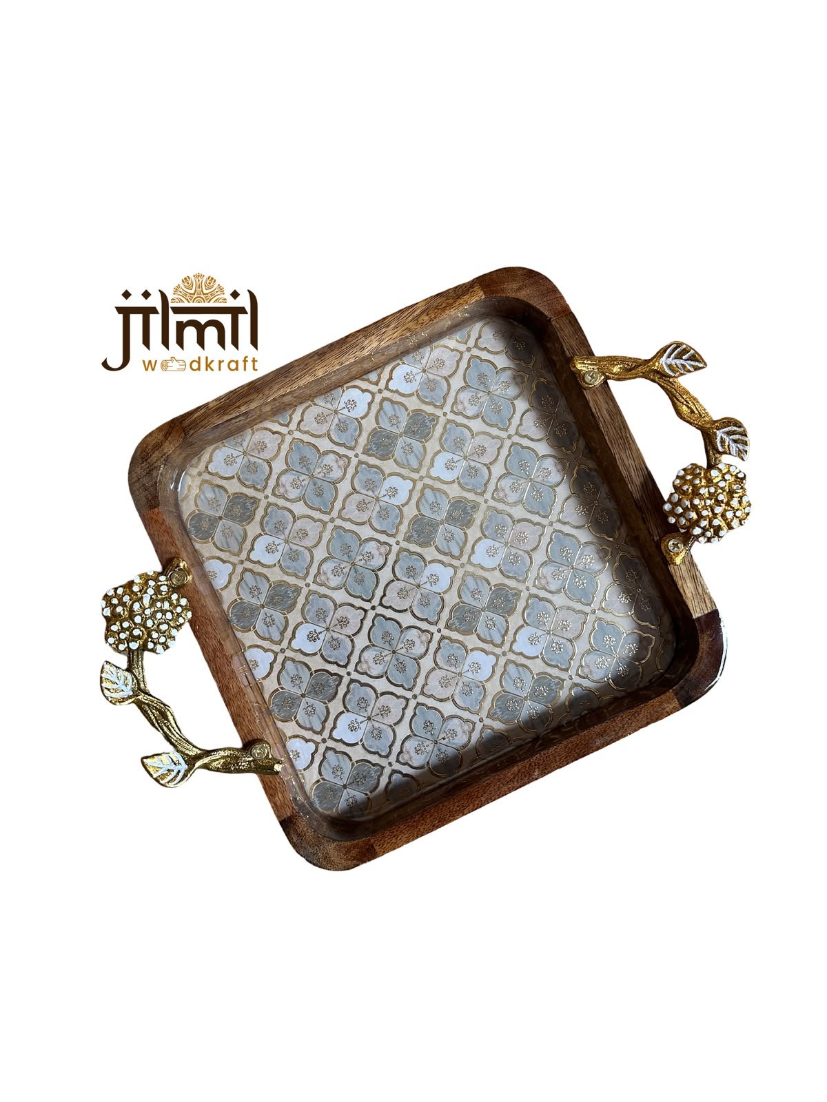 Mango-wood Tray 9x9 With Stylish Handle