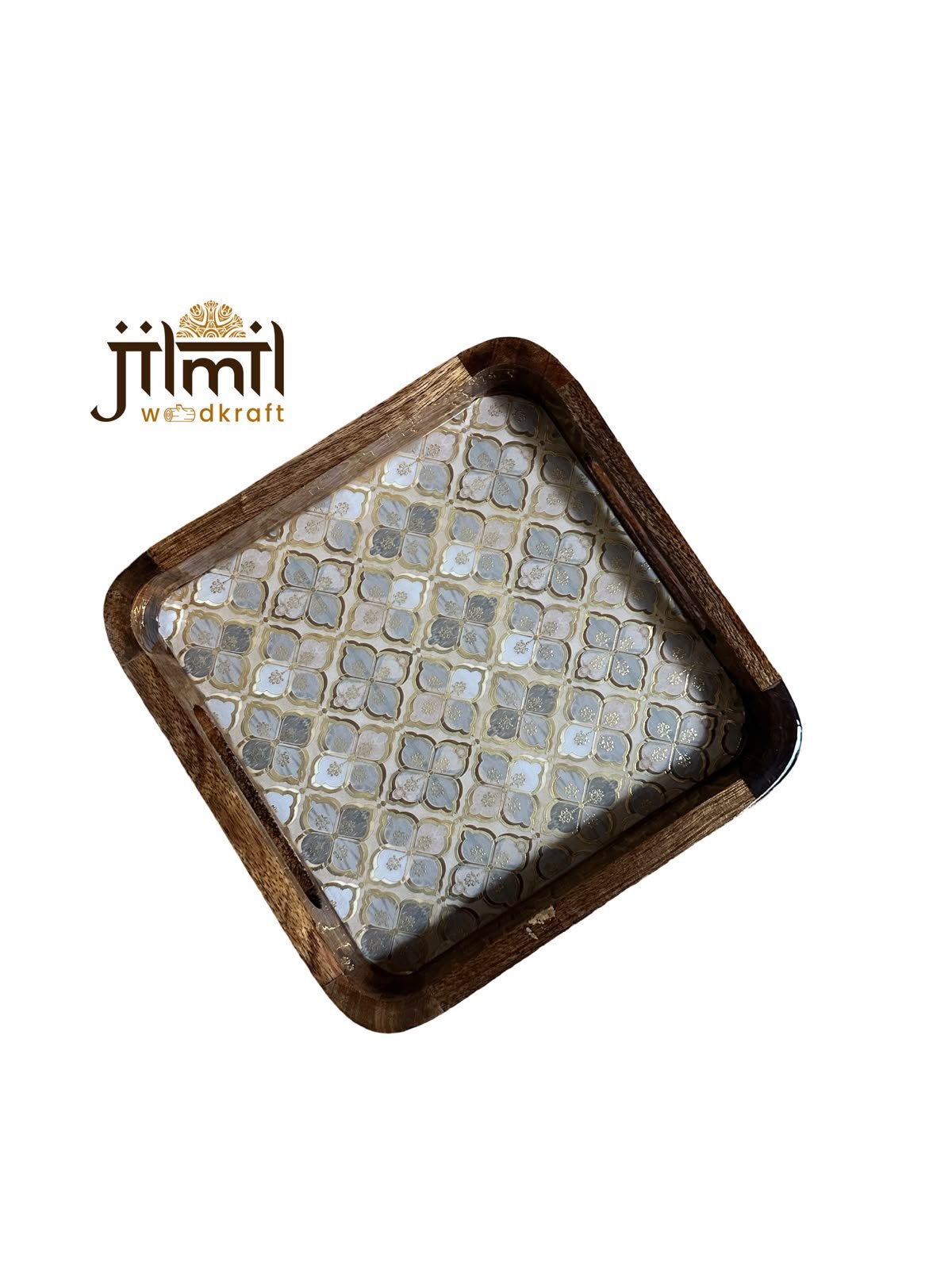 9x9 Mango-Wood Tray Style 10