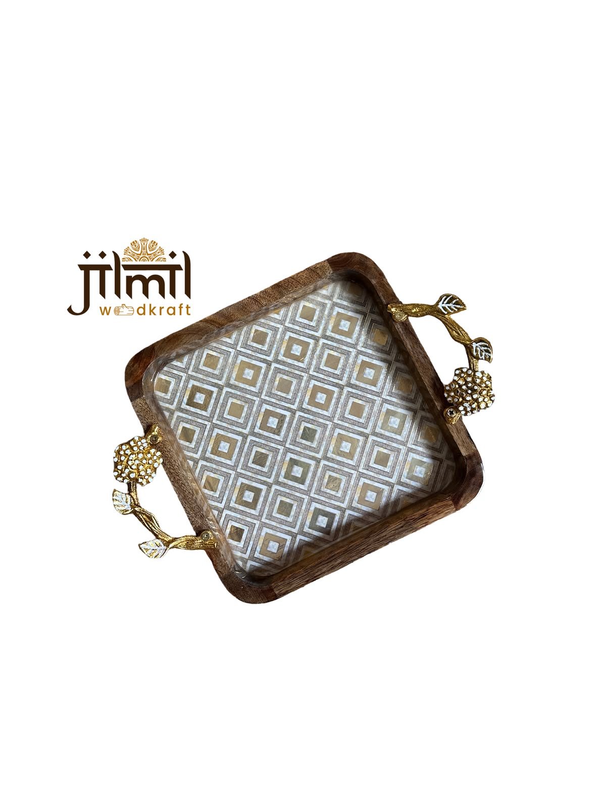 9x9 Mango-wood Tray Style 10