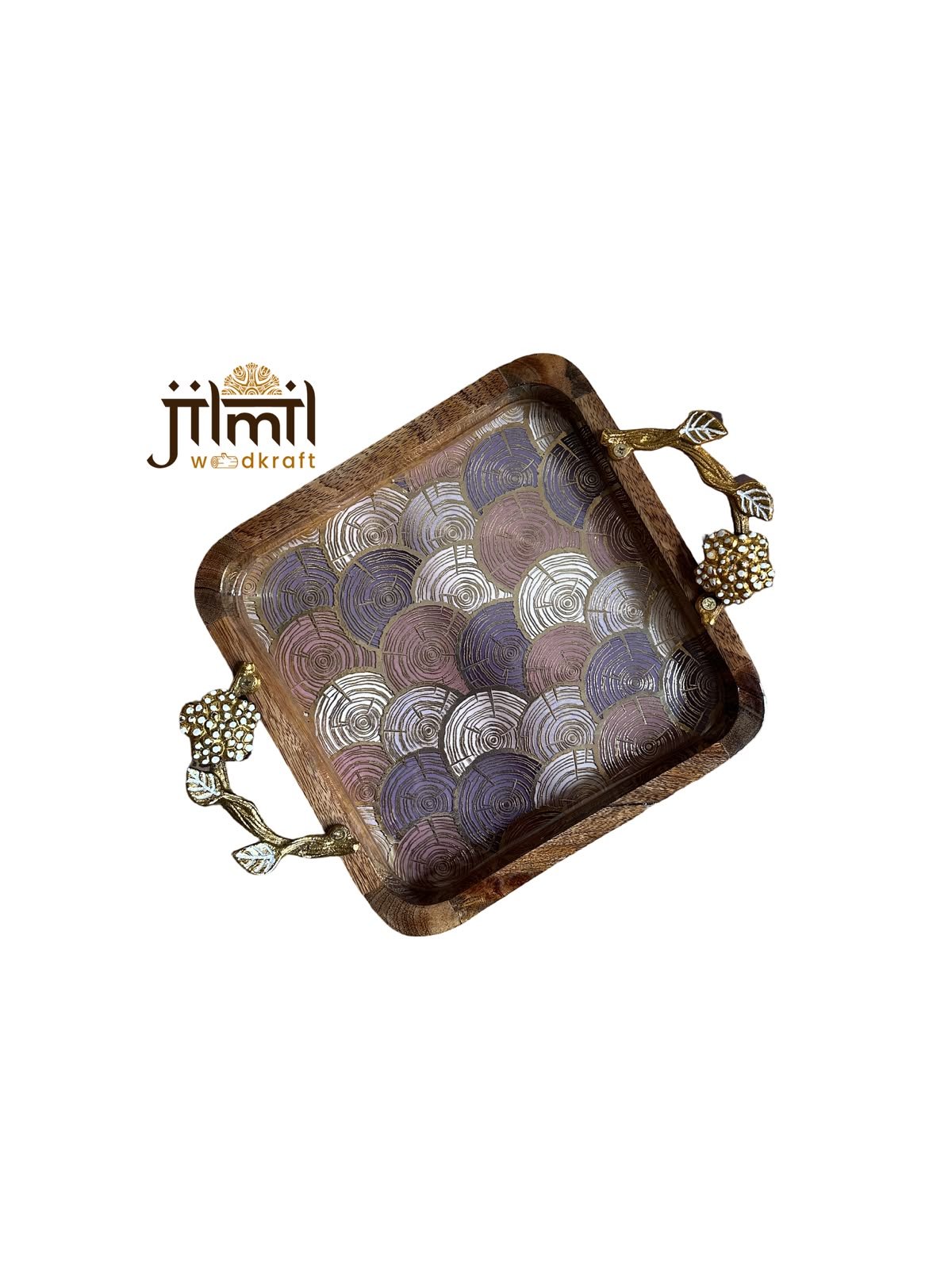 9x9 Mango-wood Tray Style 11
