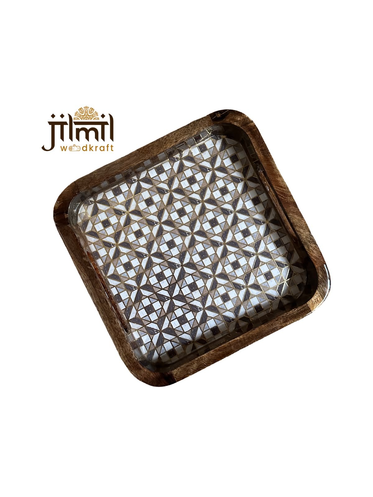 9x9 Mango-Wood Tray Style 12
