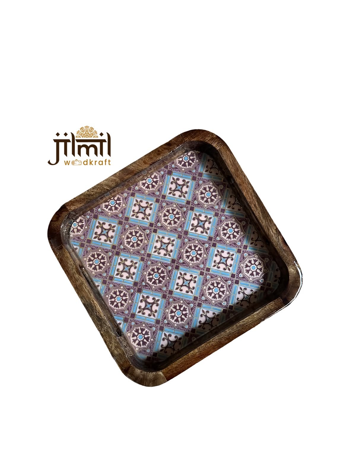 9x9 Mango-Wood Tray Style 15