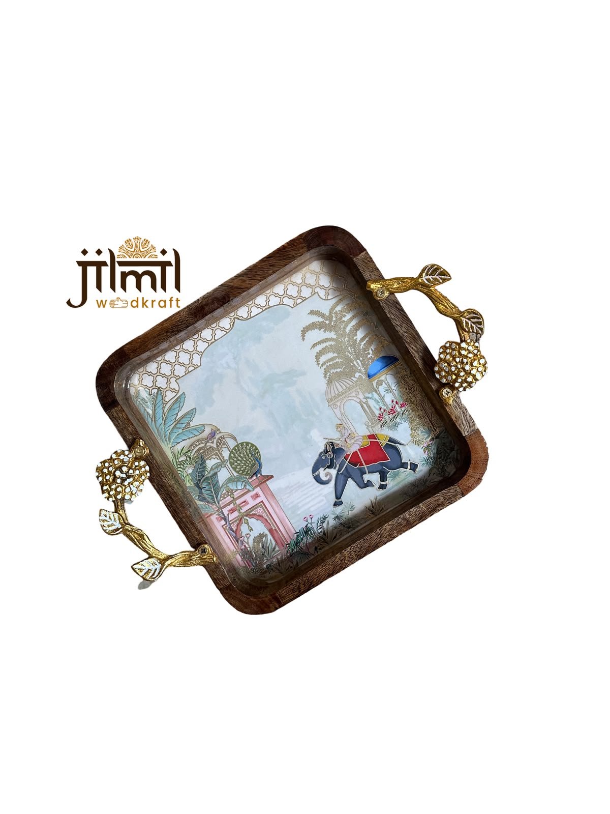 9x9 Mango-wood Tray Style 15