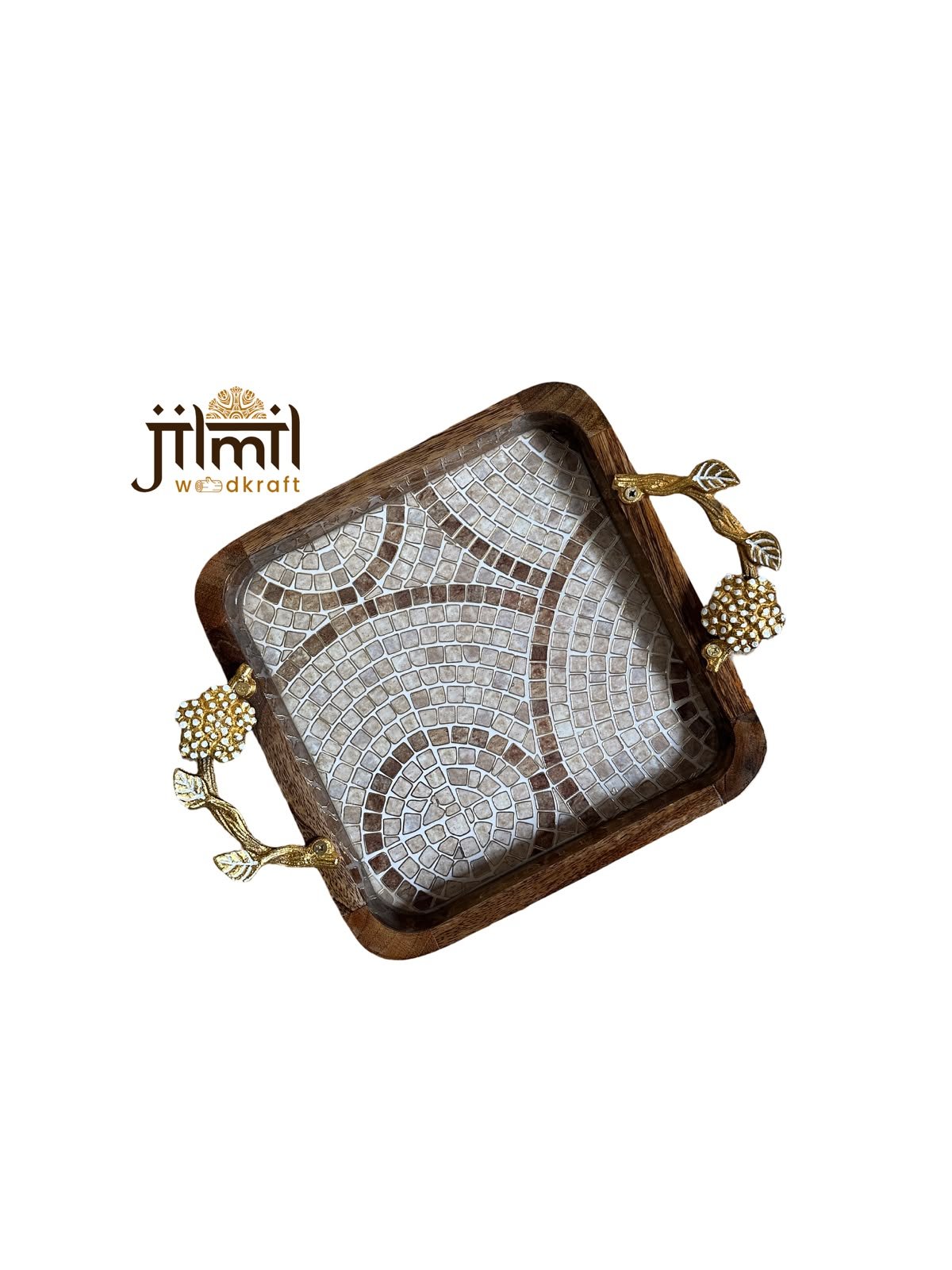 9x9 Mango-wood Tray Style 17