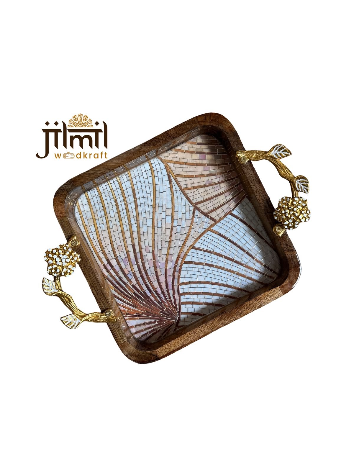 9x9 Mango-wood Tray Style 02