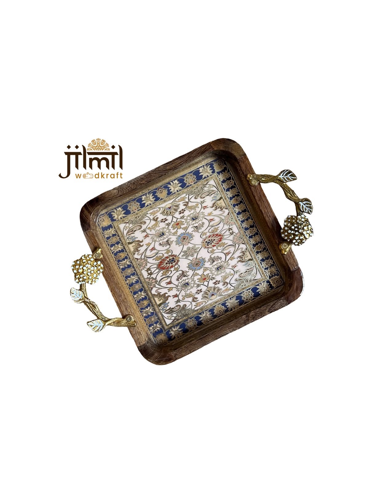 9x9 Mango-wood Tray Style 03