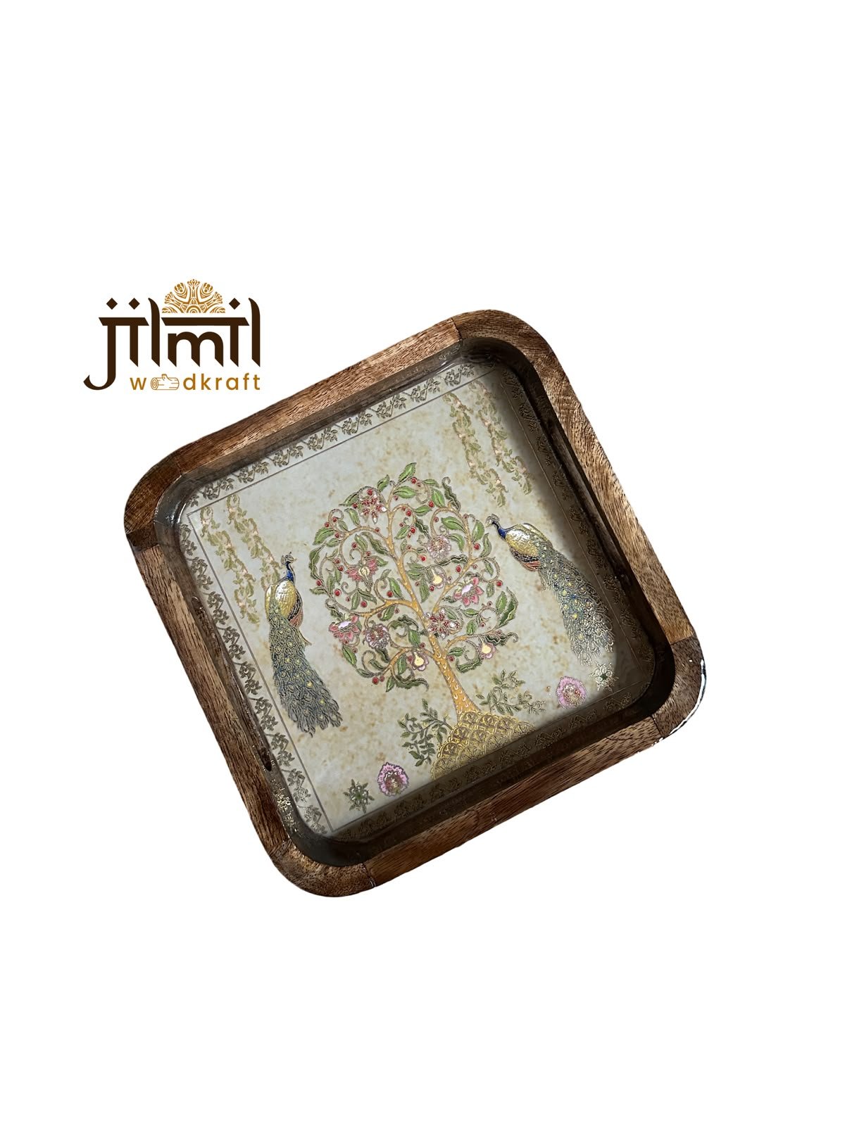 9x9 Mango-Wood Tray Style 05