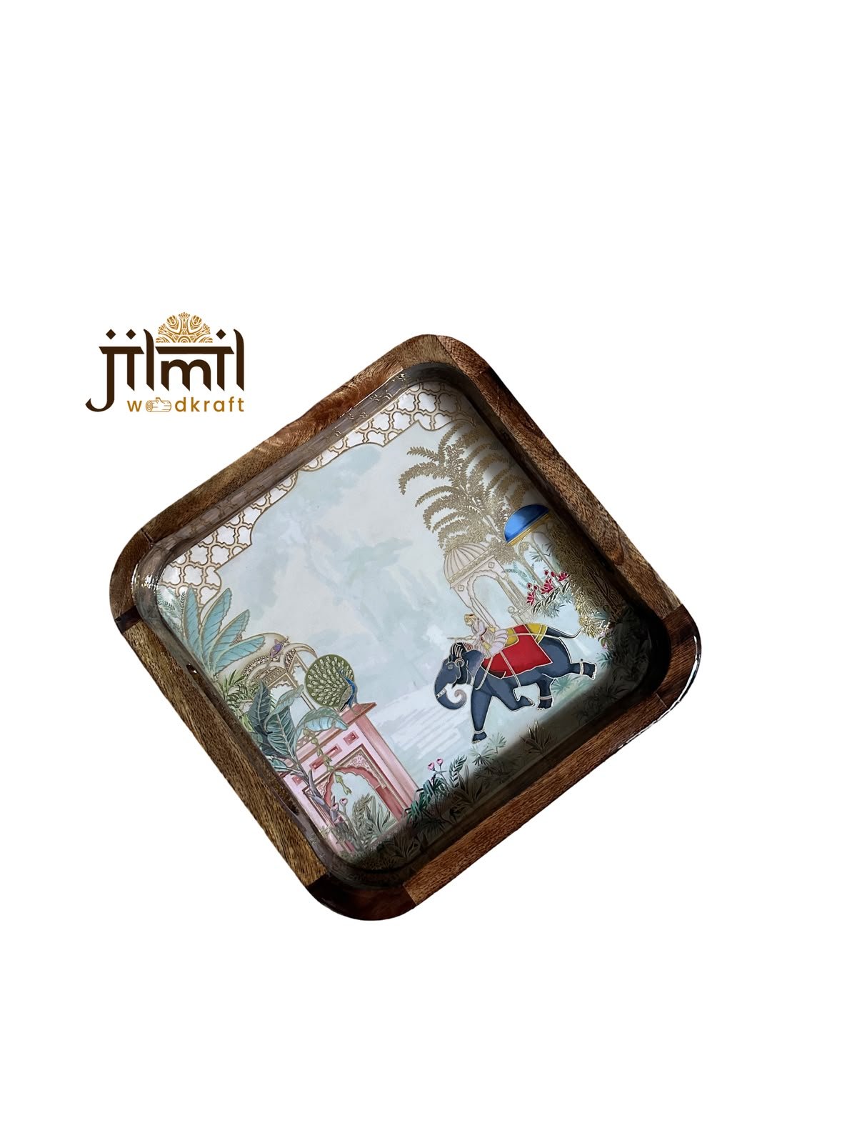 9x9 Mango-Wood Tray Style 06