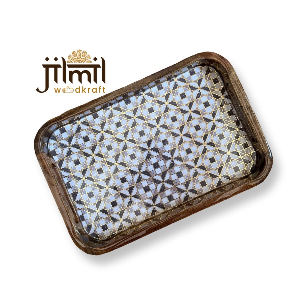Mango Wood Tray 8x12 Style 06