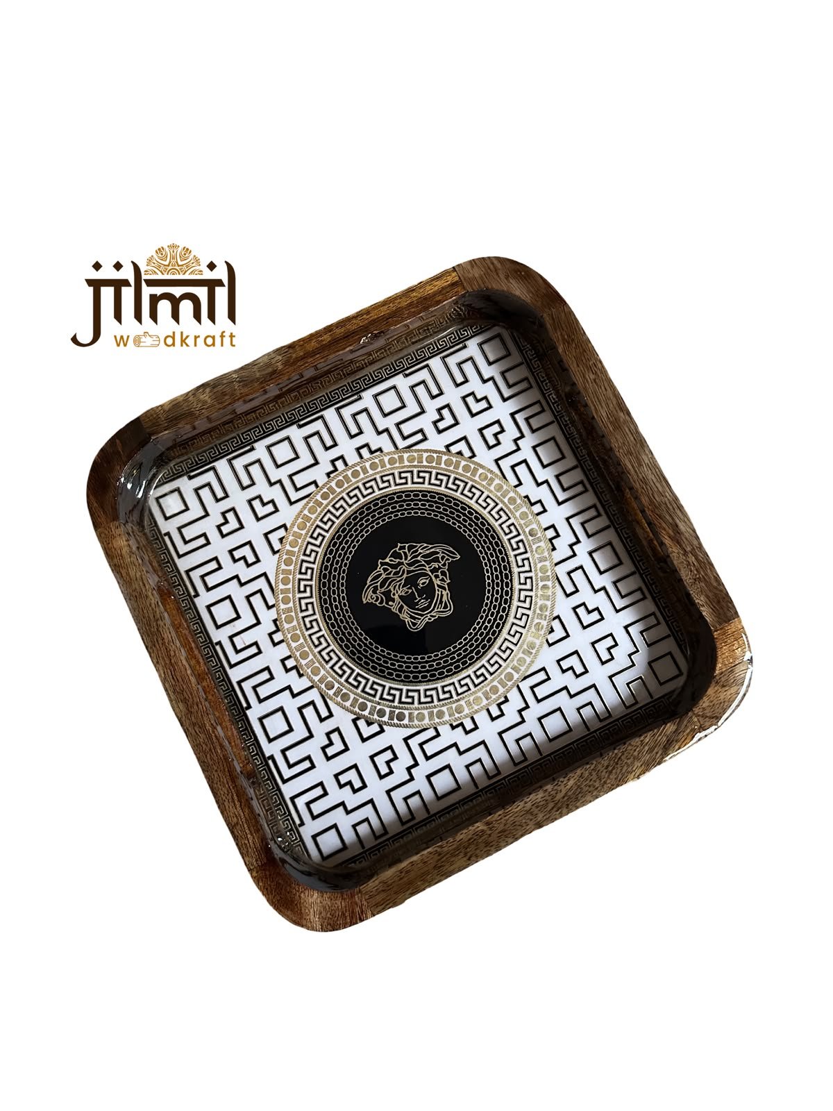 9x9 Mango-Wood Tray Style 07