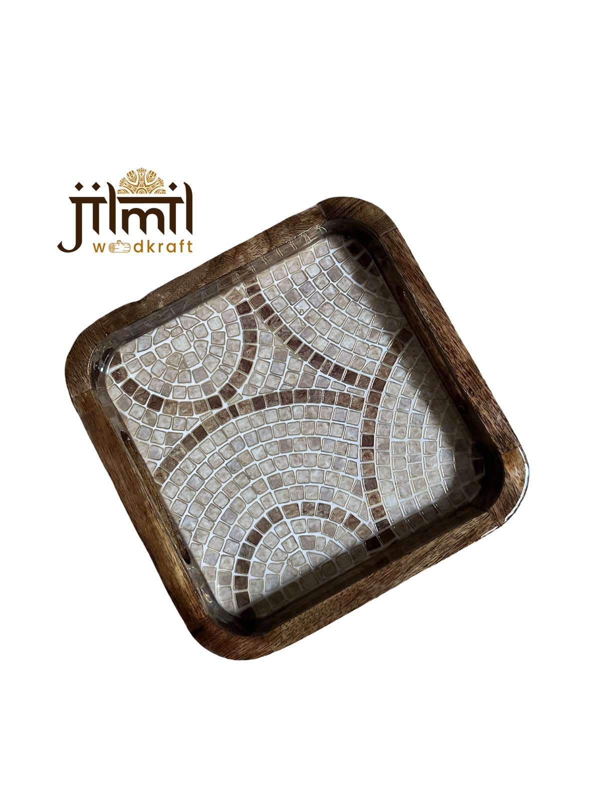9x9 Mango-Wood Tray Style 08